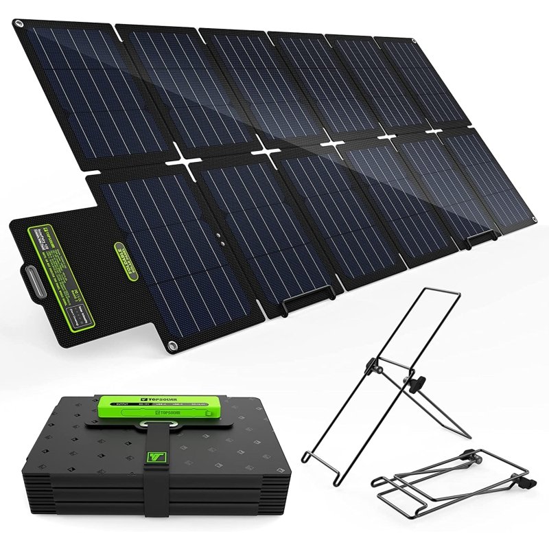 Panel solar, 100W 18V Panel solar portátil monocristalino, cargador de  panel solar impermeable de alta eficiencia con salidas USB/DC para  estaciones